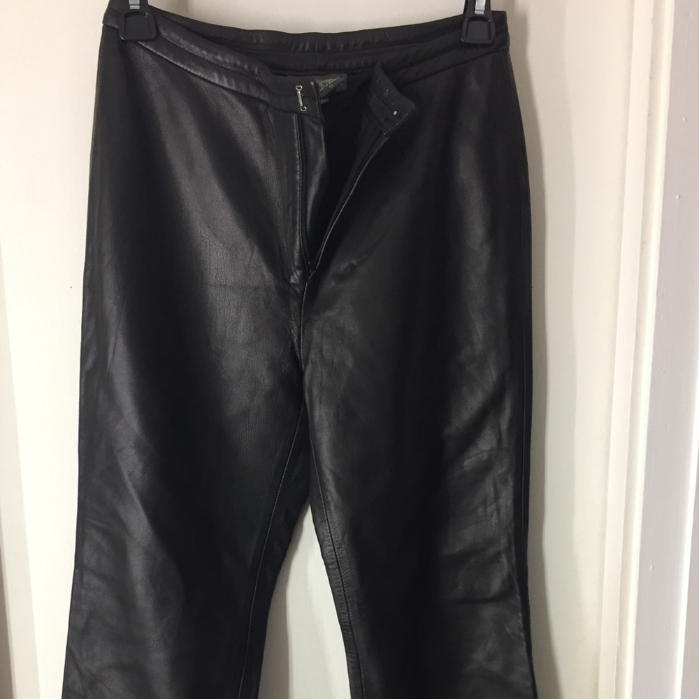 Straight Leg Leather Pants - banana republic